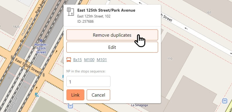 How to Remove Duplicated Stops, step 1